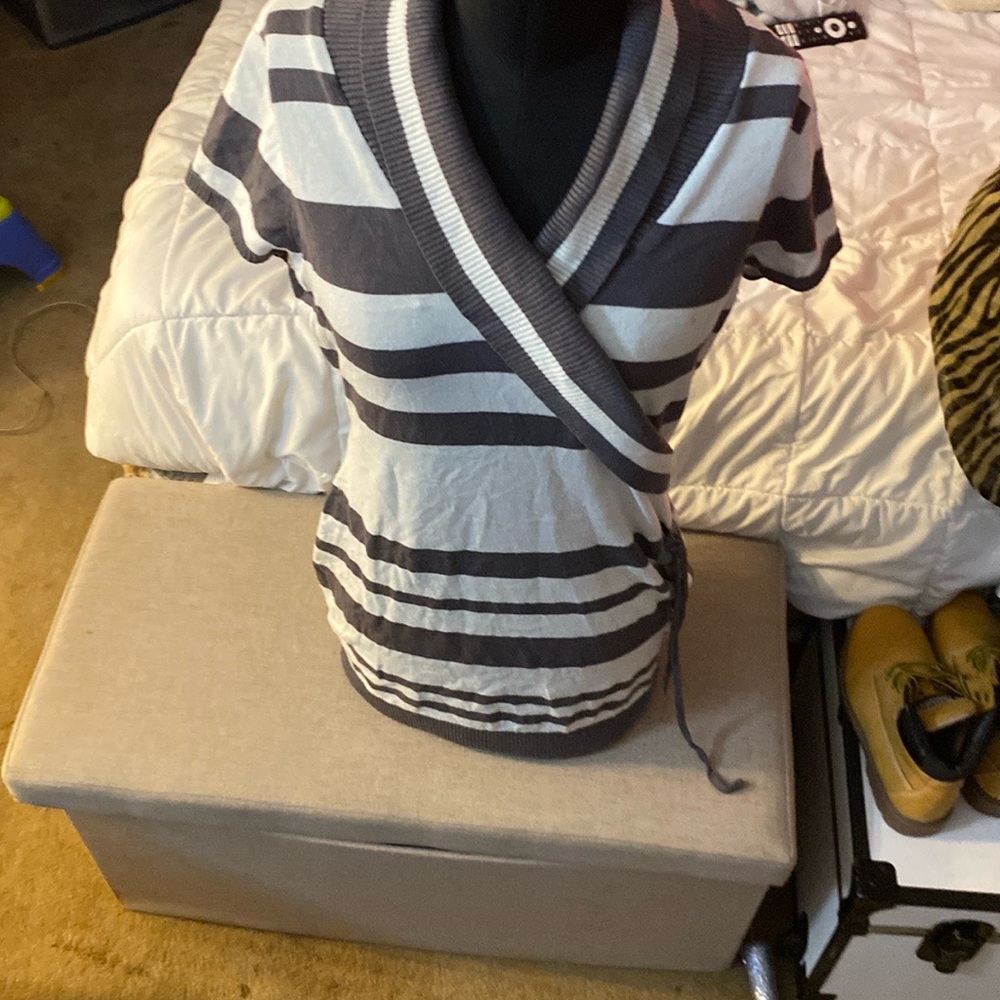She's Cool Black and Grey Patterned Top